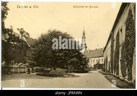 18268-Tetschen-1914-Brunnen-Brück Schloßhof mit & Sohn Kunstverlag Banque D'Images