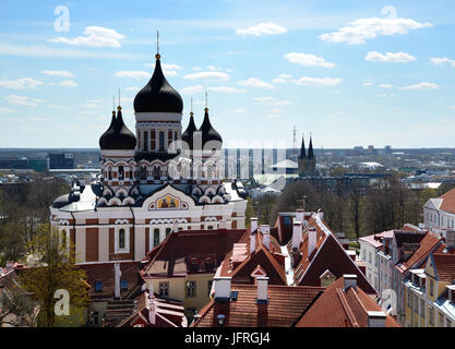 Vue sur la cathédrale Alexandre Nevsky à Tallinn, Estonie Banque D'Images