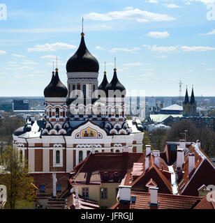 Vue sur la cathédrale Alexandre Nevsky à Tallinn, Estonie Banque D'Images