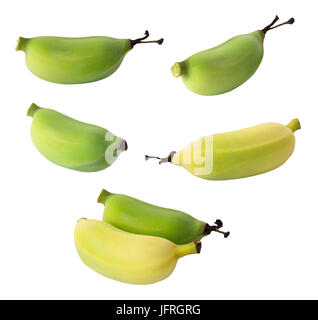 Bananes cultivées isolé sur fond blanc et clipping path Banque D'Images