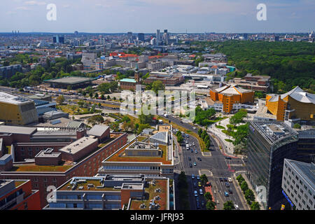 Vue sur la zone de DaimlerChrysler à Potsdamer Platz, Berlin, Allemagne, Tiergarten Banque D'Images