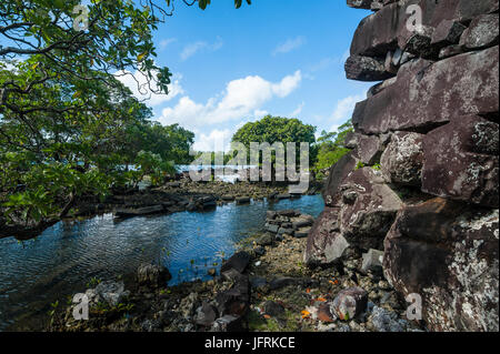 Ville détruite Nan Madol, Pohnpei, Micronésie, Centre du Pacifique Banque D'Images