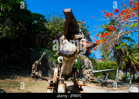Poste de commandement japonais dernière de WW II, Saipan, Mariannes du Nord, Centre du Pacifique Banque D'Images