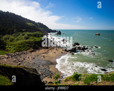 Mile Rock Beach, San Francisco, Californie, le Golden Gate National Recreation Area, USA, jour de printemps ensoleillé Banque D'Images