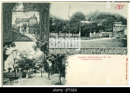 00120-Scharfenberg-1898-Gasthaus-Brück & Sohn Kunstverlag Banque D'Images