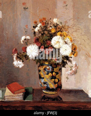 Camille Pissarro - Chrysanten dans un vase chinois Banque D'Images