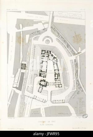 Château de Pau. Etat actuel. Général Plan - Fonds Ancely - B315556101 UNE LAFOLLYE 077 Banque D'Images