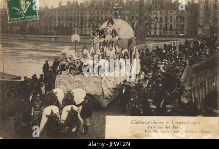 Char des reines du Carnaval de Chalon-sur-Saäne 1913 Banque D'Images