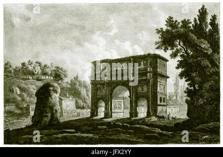 Constantine s Arch, à partir d'un dessin réalisé sur place Banque D'Images