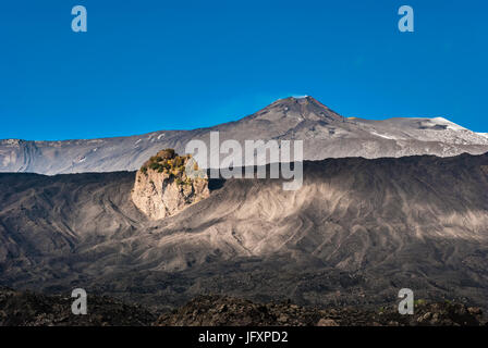 Cratères Sommitaux du volcan Etna vu depuis le flanc est Banque D'Images