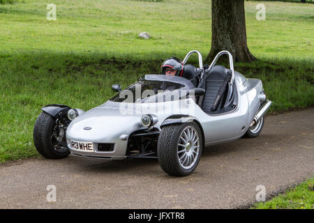 2012 Grinnall 1172 cc moto à trois roues un trike inversé, avec deux roues à l'avant et une à l'arrière, BMW moto Carnforth, Royaume-Uni Banque D'Images