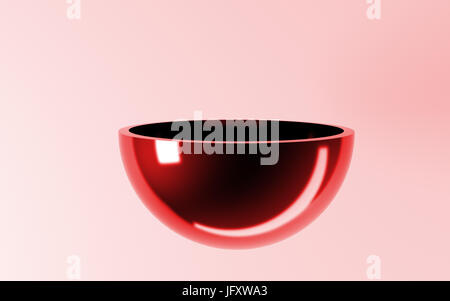 Le rendu 3D d'un hémisphère couper l'intérieur d'un studio sur blanc Banque D'Images