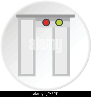 Barrières de sécurité avec détecteur de métal cercle icône Illustration de Vecteur