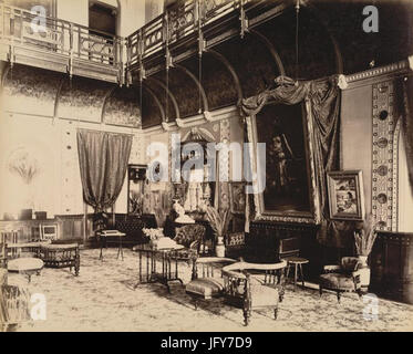 Durbar Hall dans le nouveau palais de Makarpura près de Baroda dans les années 1890 Banque D'Images