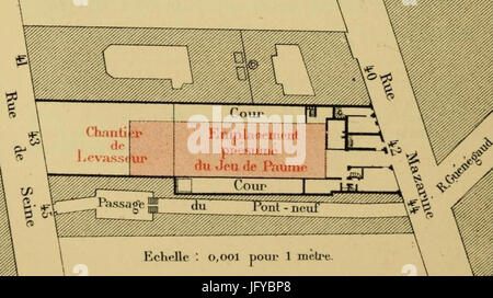 Emplacement présumé du jeu de paume de la rue Mazarine Banque D'Images