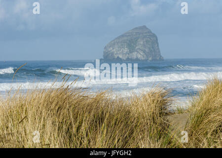 Chef d Kiawanda Rock près de Pacific City Oregon est un soulevées volcanique dans l'Océan Pacifique Banque D'Images