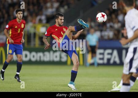 Le stade de Cracovie, Cracovie, Pologne. 27 Juin, 2017. Dani Ceballos (ESP), le 27 juin 2017 - Football/soccer : Championnat de demi-finale 2017 Uuder-21 match entre l'Espagne 3-1 Uuder-21 Italie au stade de Cracovie, Cracovie, Pologne. Credit : Mutsu Kawamori/AFLO/Alamy Live News Banque D'Images