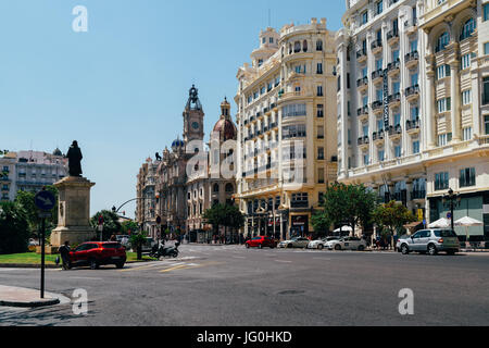 Valence, Espagne - août 06, 2016 : la vie quotidienne en centre-ville animé de la ville de Valencia en Espagne. Banque D'Images