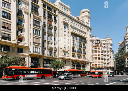 Valence, Espagne - août 06, 2016 : la vie quotidienne en centre-ville animé de la ville de Valencia en Espagne. Banque D'Images