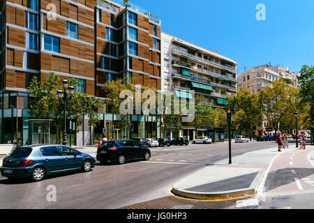 Valence, Espagne - août 06, 2016 : la vie quotidienne en centre-ville animé de la ville de Valencia en Espagne. Banque D'Images