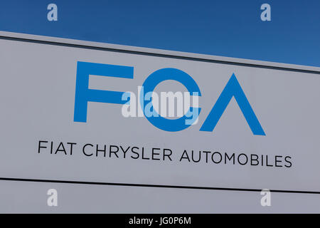 Kokomo - Circa Juin 2017 : CAF Fiat Chrysler Automobiles Usine de Transmission. Caf vend des véhicules en vertu de la Chrysler, Dodge et Jeep marques VIII Banque D'Images