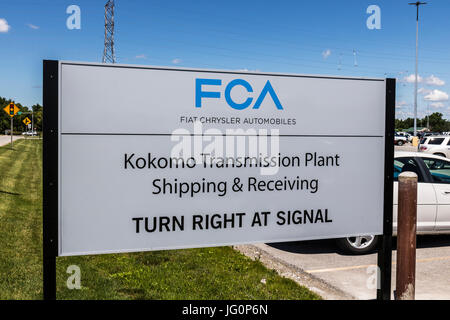 Kokomo - Circa Juin 2017 : CAF Fiat Chrysler Automobiles Usine de Transmission. Caf vend des véhicules en vertu de la Chrysler, Dodge et Jeep marques X Banque D'Images