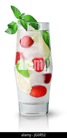 Limonade aux fraises citron vert menthe avec Banque D'Images