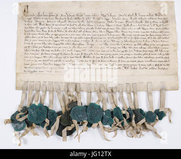 Déclaration de la noblesse de l'Anjou et du Maine précisant à la demande de Saint Louis certains articles de la coutume féodale. - Archives nationales - AE-II-244 Banque D'Images