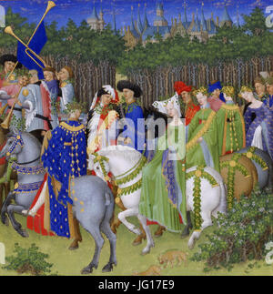 Frères Limbourg - Très Riches Heures du duc de Berry - mois de mai - Google Art Project cropped Banque D'Images