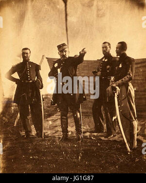Général Bosquet et ses aides de camp (Crimée) 1855 Banque D'Images