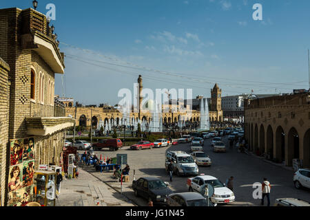 Vue de la citadelle d'Erbil ou Hawler au bazar, capitale de l'Irak Kurdistan Banque D'Images