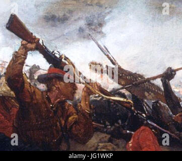 La défense de Roark s Drift par Alphonse de Neuville - Détail - peut-être Ferdinand Schiess Banque D'Images