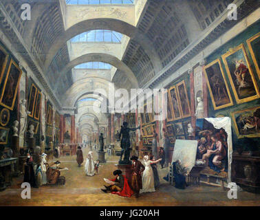 Hubert Robert - Projet d'aménagement de la Grande Galerie du Louvre (1796) Banque D'Images