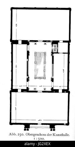 Kunsthalle de Düsseldorf, erbaut 1878 bis 1881 Ernst von Giese und Paul Weidner, Grundriss Obergeschoss Banque D'Images