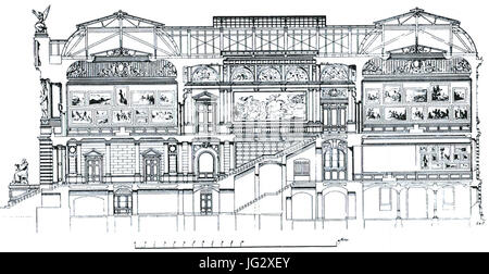 Kunsthalle de Düsseldorf, erbaut 1878 bis 1881 Ernst von Giese, Querschnitt und Paul Weidner Banque D'Images