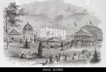 Le jardin réservé au Champ-de-Mars, l'Exposition universelle de 1867 Banque D'Images