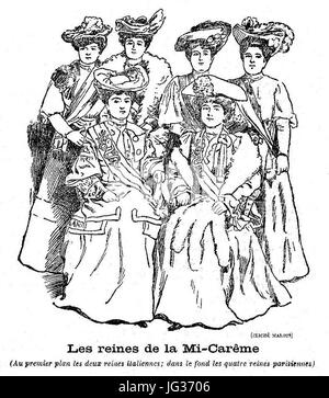 Les reines de la Mi-Carême 1905 Banque D'Images