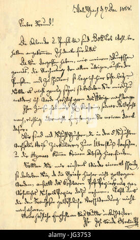 Lettre de Jean Frédéric Oberlin d'autographes privée Banque D'Images