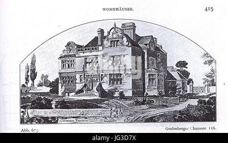 Haus Grafenberger Chaussee 116 à Düsseldorf, vor 1904 erbaut von den Architekten C. Harrison Townsend aus London Banque D'Images