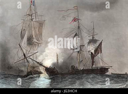 Le HMS Venerable vs Alcmène 5107 Banque D'Images