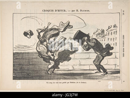 Honoré Daumier, soirées d'hiver...un coup de vent non prédit par Mathieu (de la Drôme), 1864 Banque D'Images