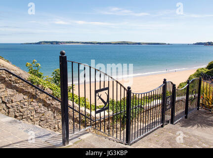 Promenade de Tenby - South Beach Gardens Banque D'Images