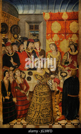 Pedro Garcia de Benabarre (documenté entre 1445-1485). Peintre espagnol. Retable dédié à Saint Jean Baptiste, ca.1470. Panneau représentant le banquet d'Hérode. À partir de l'église paroissiale de Sant Joan del Mercat, Lleida. Musée national d'Art de Catalogne. Barcelone. La Catalogne. L'Espagne. Banque D'Images