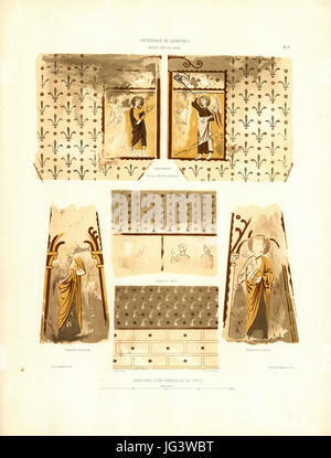 Monografie de la Cathedrale de Chartres - Atlas - 72 Paintures d'une chapelle de la crypte - Chromo-Lithographie Banque D'Images