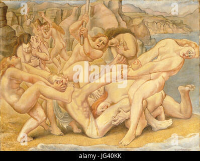 Louis Bouquet, La Mort d'Orphée, 1939, huile sur toile, collection privée Banque D'Images