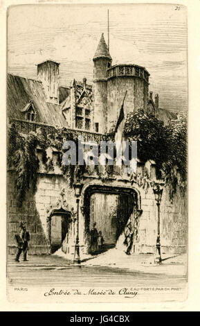 PARIS 25 Entrée du musée de Cluny Banque D'Images