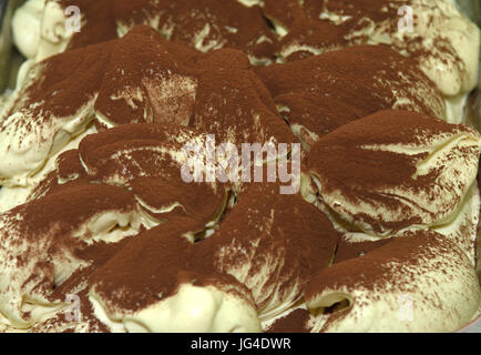 Détail d'un choclolte crème glacée artisanale de Tiramisu Banque D'Images