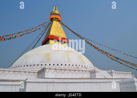 Le grand stupa Bodnath à Katmandou Banque D'Images