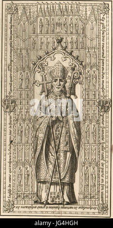 Pierre tombale de François Hallé, archevêque de Narbonne (rognée) Banque D'Images
