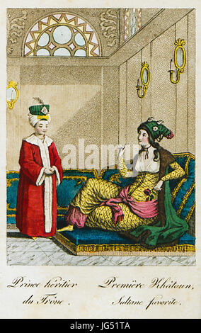 Le Prince héritier du trône Première Khâtoun, Sultane favorite - Castellan Antoine-laurent - 1812 Banque D'Images